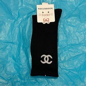 Chanel Style Logo Crew Socks Buy 2 Get 1 FREE